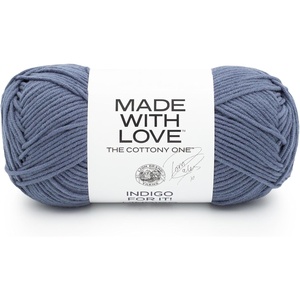 Lion Brand Yarn, Tom Daley Made with Love The Cottony One Yarn for Crocheting, Knitting, and Crafts, Red Red Wine, 1 Pack | Tom Daley Made With Love Cotton, Acrylic Yarn for Knitting, Crochet, Crafts, Worsted Fiber for Soft Blankets, Hats, Sweaters(Indigo for It!)