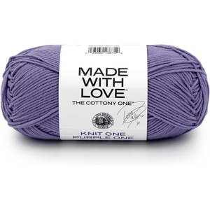 Lion Brand Yarn, Tom Daley Made with Love The Cottony One Yarn for Crocheting, Knitting, and Crafts, Red Red Wine, 1 Pack | Tom Daley Made With Love Cotton, Acrylic Yarn for Knitting, Crochet, Crafts, Worsted Fiber for Soft Blankets, Hats, Sweaters(Knit One Purple One)