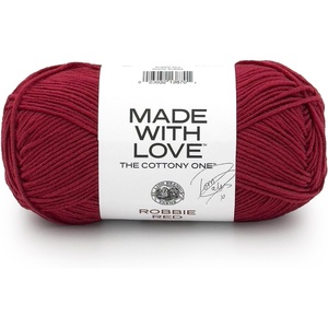 Lion Brand Yarn, Tom Daley Made with Love The Cottony One Yarn for Crocheting, Knitting, and Crafts, Red Red Wine, 1 Pack | Tom Daley Made With Love Cotton, Acrylic Yarn for Knitting, Crochet, Crafts, Worsted Fiber for Soft Blankets, Hats, Sweaters(Robbie Red)