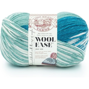 Lion Brand Yarn Wool Ease Fair Isle, Yarn for Knitting, Thistle/Orchid, 1 Pack(Light Aqua/Turquoise)