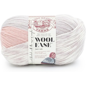 Lion Brand Yarn Wool Ease Fair Isle, Yarn for Knitting, Thistle/Orchid, 1 Pack(Pink/Mushroom)