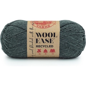 Lion Brand Yarn Wool-Ease Recycled Light Worsted-Weight Yarn for Knitting and Crochet, Cream, 3 Pack, Wool and Acrylic Blend Fiber Perfect for Scarves, Hats and Blankets, 196 Yards(Charcoal)