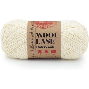 Lion Brand Yarn Wool-Ease Recycled Light Worsted-Weight Yarn for Knitting and Crochet, Cream, 3 Pack, Wool and Acrylic Blend Fiber Perfect for Scarves, Hats and Blankets, 196 Yards(Cream)