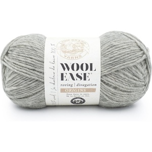 Lion Brand Yarn Wool-Ease Roving Origins, 100% Wool Yarn for Knitting and Crochet, Cream, 3 Pack(Heather Grey)