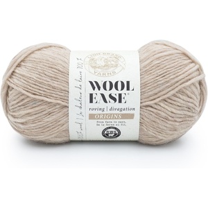 Lion Brand Yarn Wool-Ease Roving Origins, 100% Wool Yarn for Knitting and Crochet, Cream, 3 Pack(Latte)