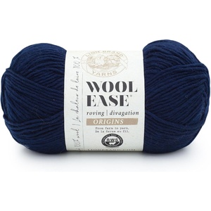Lion Brand Yarn Wool-Ease Roving Origins, 100% Wool Yarn for Knitting and Crochet, Cream, 3 Pack(Navy)