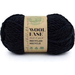 Lion Brand Yarn Wool-Ease T&Q Recycled, Bulky Yarn for Crochet, Cream, 1 Pack(Black)