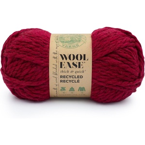 Lion Brand Yarn Wool-Ease T&Q Recycled, Bulky Yarn for Crochet, Cream, 1 Pack(Burgundy)