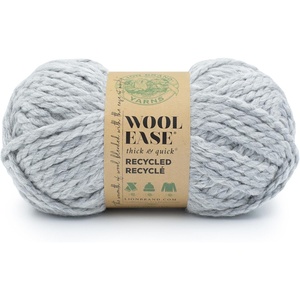 Lion Brand Yarn Wool-Ease T&Q Recycled, Bulky Yarn for Crochet, Cream, 1 Pack(Grey)