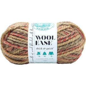 Lion Brand Yarn, Wool-Ease Thick & Quick Yarn, Celebration, White, 3 Pack | Super Bulky Wool Acrylic Blend Fiber for Soft Hats, Sweaters, Chunky Blankets, Yarn for Crochet, Knitting, Crafts, Weaving(Jam Cookie)