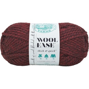 Lion Brand Yarn, Wool-Ease Thick & Quick Yarn, Celebration, White, 3 Pack | Super Bulky Wool Acrylic Blend Fiber for Soft Hats, Sweaters, Chunky Blankets, Yarn for Crochet, Knitting, Crafts, Weaving(Claret)