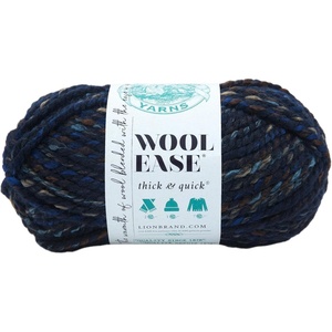 Lion Brand Yarn, Wool-Ease Thick & Quick Yarn, Celebration, White, 3 Pack | Super Bulky Wool Acrylic Blend Fiber for Soft Hats, Sweaters, Chunky Blankets, Yarn for Crochet, Knitting, Crafts, Weaving(Night Shadow)
