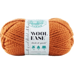 Lion Brand Yarn, Wool-Ease Thick & Quick Yarn, Celebration, White, 3 Pack | Super Bulky Wool Acrylic Blend Fiber for Soft Hats, Sweaters, Chunky Blankets, Yarn for Crochet, Knitting, Crafts, Weaving(Pumpkin)