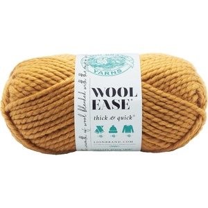 Lion Brand Yarn Wool-Ease Thick and Quick Yarn, Soft and Bulky Yarn for Knitting, Crocheting, and Crafting, 3 Pack, Abalone | Super Bulky Wool Acrylic Blend Fiber for Soft Hats, Sweaters, Chunky Blankets, Yarn for Crochet, Knitting, Crafts, Weaving(Mustard)