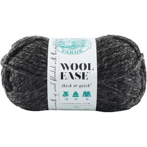 Lion Brand Yarn Wool-Ease Thick and Quick Yarn, Soft and Bulky Yarn for Knitting, Crocheting, and Crafting, 3 Pack, Abalone | Super Bulky Wool Acrylic Blend Fiber for Soft Hats, Sweaters, Chunky Blankets, Yarn for Crochet, Knitting, Crafts, Weaving(Charcoal)