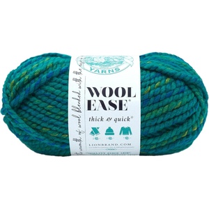 Lion Brand Yarn Wool-Ease Thick and Quick Yarn, Soft and Bulky Yarn for Knitting, Crocheting, and Crafting, 3 Pack, Abalone | Super Bulky Wool Acrylic Blend Fiber for Soft Hats, Sweaters, Chunky Blankets, Yarn for Crochet, Knitting, Crafts, Weaving(Bluegrass)