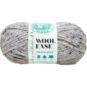 Lion Brand Yarn Wool-Ease Thick and Quick Yarn, Soft and Bulky Yarn for Knitting, Crocheting, and Crafting, 3 Pack, Abalone | Super Bulky Wool Acrylic Blend Fiber for Soft Hats, Sweaters, Chunky Blankets, Yarn for Crochet, Knitting, Crafts, Weaving(Grey Marble)