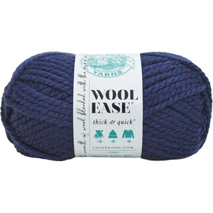 Lion Brand Yarn Wool-Ease Thick and Quick Yarn, Soft and Bulky Yarn for Knitting, Crocheting, and Crafting, 3 Pack, Abalone | Super Bulky Wool Acrylic Blend Fiber for Soft Hats, Sweaters, Chunky Blankets, Yarn for Crochet, Knitting, Crafts, Weaving(Navy)