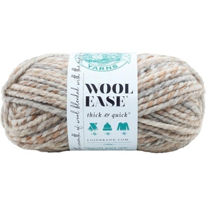 Lion Brand Yarn Wool-Ease Thick and Quick Yarn, Soft and Bulky Yarn for Knitting, Crocheting, and Crafting, 3 Pack, Abalone | Super Bulky Wool Acrylic Blend Fiber for Soft Hats, Sweaters, Chunky Blankets, Yarn for Crochet, Knitting, Crafts, Weaving(Fossil)