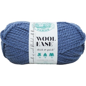 Lion Brand Yarn Wool-Ease Thick and Quick Yarn, Soft and Bulky Yarn for Knitting, Crocheting, and Crafting, 3 Pack, Abalone | Super Bulky Wool Acrylic Blend Fiber for Soft Hats, Sweaters, Chunky Blankets, Yarn for Crochet, Knitting, Crafts, Weaving(Denim)