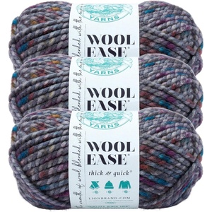Lion Brand Yarn Wool-Ease Thick and Quick Yarn, Soft and Bulky Yarn for Knitting, Crocheting, and Crafting, 3 Pack, Abalone | Super Bulky Wool Acrylic Blend Fiber for Soft Hats, Sweaters, Chunky Blankets, Yarn for Crochet, Knitting, Crafts, Weaving(Abalone)