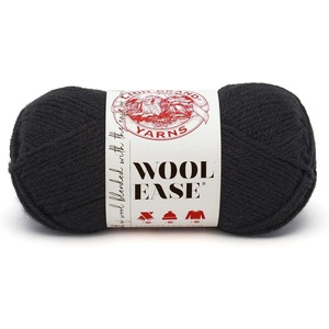 Lion Brand Yarn Wool-Ease Yarn, Worsted-Weight Yarn for Knitting and Crocheting, 1 Pack, Icicle(Black)