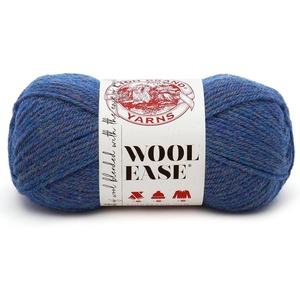 Lion Brand Yarn Wool-Ease Yarn, Worsted-Weight Yarn for Knitting and Crocheting, 1 Pack, Natural Heather(Blue Mist)