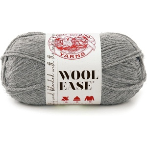 Lion Brand Yarn Wool-Ease Yarn, Worsted-Weight Yarn for Knitting and Crocheting, 1 Pack, Natural Heather(Grey Heather)