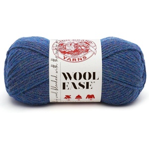 Lion Brand Yarn Wool-Ease Yarn, Worsted-Weight Yarn for Knitting and Crocheting, 1 Pack, White/Multi(Blue Mist)