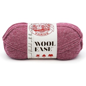 Lion Brand Yarn Wool-Ease Yarn, Worsted-Weight Yarn for Knitting and Crocheting, 1 Pack, White/Multi(Dark Rose Heather)