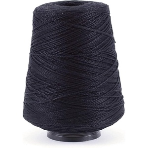 Silk City Fibers, 3/2 Perle Mercerized Cotton Yarn for Machine Knitting, Weaving and Crochet, Ivory, 1 Cone, Designer Yarn for Premium Garments, Delicate Shawls and Fine Weight Projects(Black)