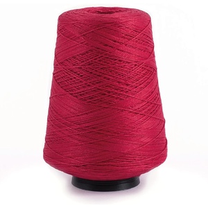 Silk City Fibers, 5/2 Perle Mercerized Cotton Yarn for Machine Knitting, Weaving and Crochet, Hemp, 1 Cone, Designer Yarn for Premium Garments, Delicate Shawls and Fingering Weight Projects(Perfectly Red)