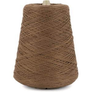 Silk City Fibers, 5/2 Perle Mercerized Cotton Yarn for Machine Knitting, Weaving and Crochet, Hemp, 1 Cone, Designer Yarn for Premium Garments, Delicate Shawls and Fingering Weight Projects(Café)