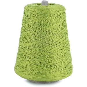 Silk City Fibers, 5/2 Perle Mercerized Cotton Yarn for Machine Knitting, Weaving and Crochet, Hemp, 1 Cone, Designer Yarn for Premium Garments, Delicate Shawls and Fingering Weight Projects(Chartreuse)