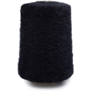 Silk City Fibers, Furry Polyamide Yarn for Machine Knitting, Weaving and Crochet, Black, 1 Cone, Designer Fur Yarn for Premium Garments, Soft Trims and Lace Weight Projects(Black)