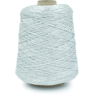 Silk City Fibers, Galaxy Metallic Yarn for Machine Knitting, Weaving and Crochet, Sapphire, 1 Cone, Designer Yarn for Premium Garments, Soft Shawls, and Fine Weight Projects(Silver)