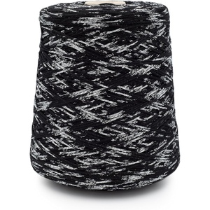 Silk City Fibers, Spotlight Cotton Blend Yarn for Machine Knitting, Weaving and Crochet, Glacier, 1 Cone, Designer Tape Yarn for Premium Garments, Metallic Accessories, and Sport Weight Projects(Onyx)