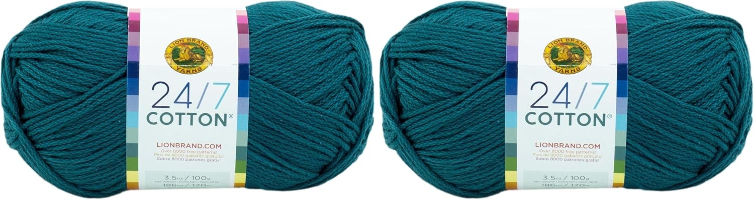 image:imageLion Brand Yarn 247 Cotton Mercerized Lightweight Yarn for Knitting Crochet and Crafts Tea Party 5 Pack Multicolor Pack of Natural Fiber for Breathable Tops Durable Bags and Dish ClothsDragonfly