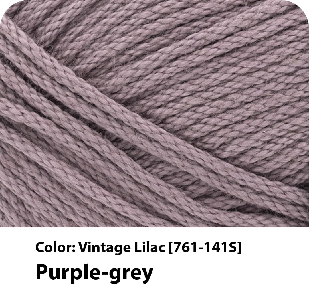 image:imageLion Brand Yarn 247 Cotton Mercerized Lightweight Yarn for Knitting Crochet and Crafts Tea Party 5 Pack Multicolor Pack of Natural Fiber for Breathable Tops Durable Bags and Dish ClothsVintage Lilac