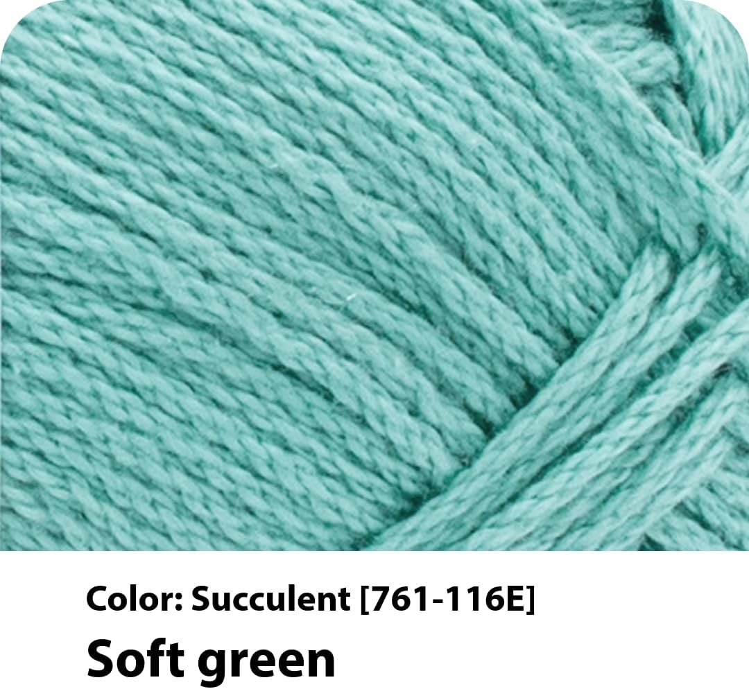 image:imageLion Brand Yarn 247 Cotton Mercerized Lightweight Yarn for Knitting Crochet and Crafts Tea Party 5 Pack Multicolor Pack of Natural Fiber for Breathable Tops Durable Bags and Dish ClothsSucculent