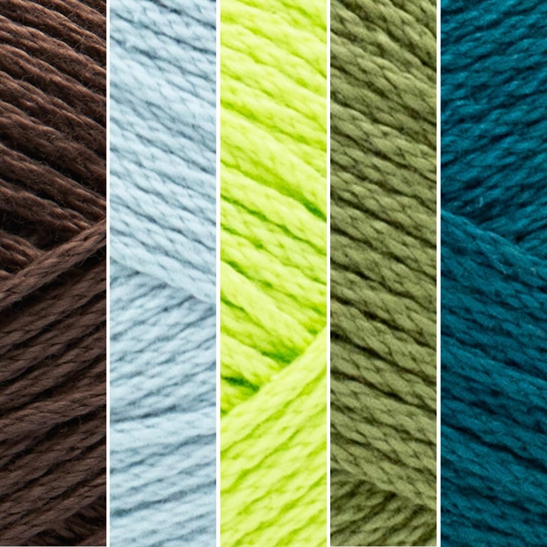 image:imageLion Brand Yarn 247 Cotton Mercerized Lightweight Yarn for Knitting Crochet and Crafts Tea Party 5 Pack Multicolor Pack of Natural Fiber for Breathable Tops Durable Bags and Dish ClothsFirefly