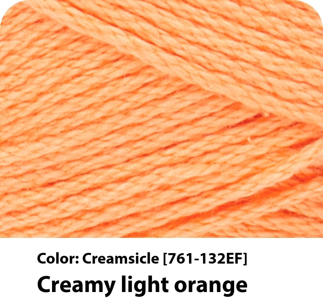 image:imageLion Brand Yarn 247 Cotton Mercerized Lightweight Yarn for Knitting Crochet and Crafts Tea Party 5 Pack Multicolor Pack of Natural Fiber for Breathable Tops Durable Bags and Dish ClothsCreamsicle