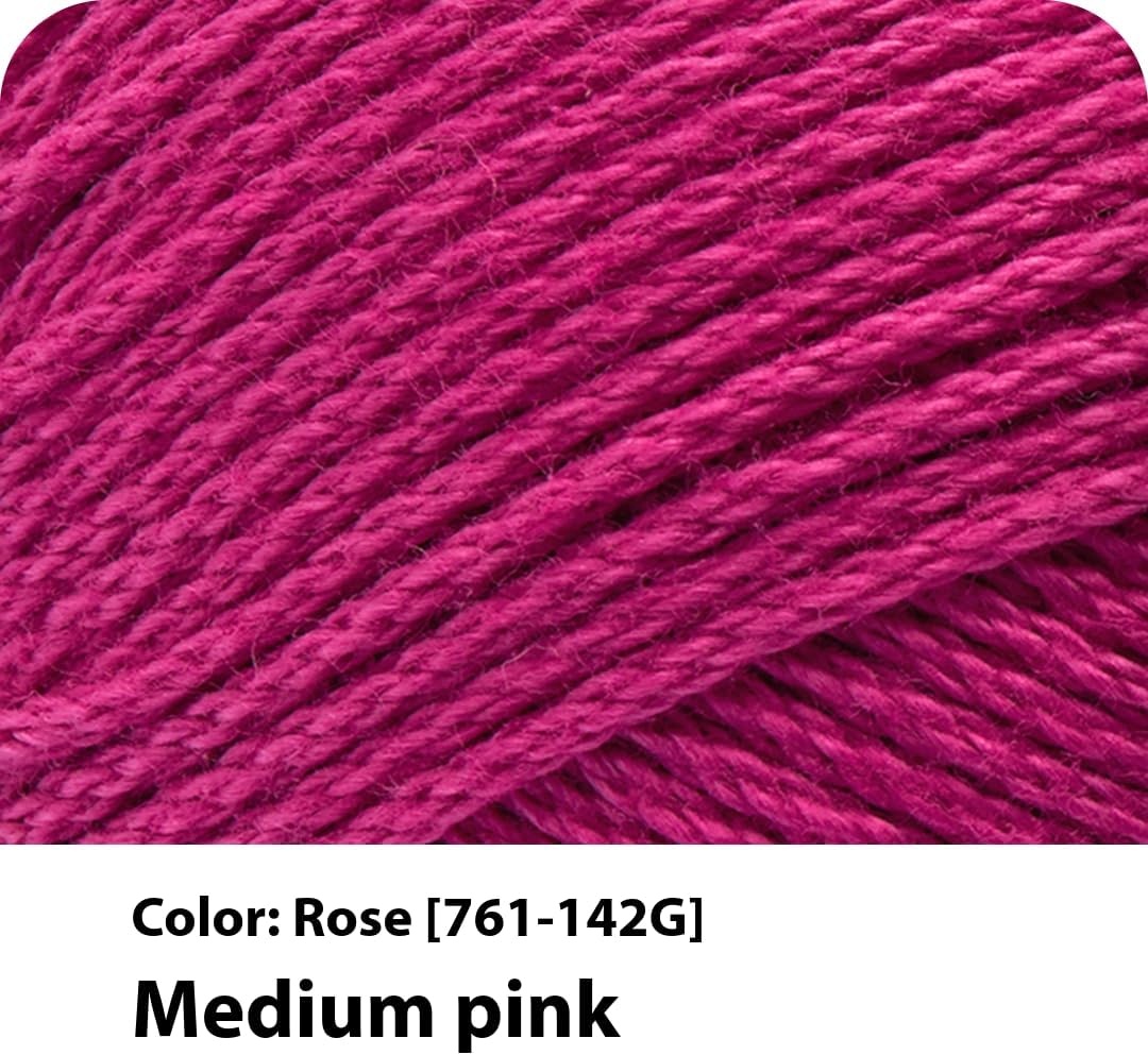 image:imageLion Brand Yarn 247 Cotton Mercerized Lightweight Yarn for Knitting Crochet and Crafts Tea Party 5 Pack Multicolor Pack of Natural Fiber for Breathable Tops Durable Bags and Dish ClothsRose