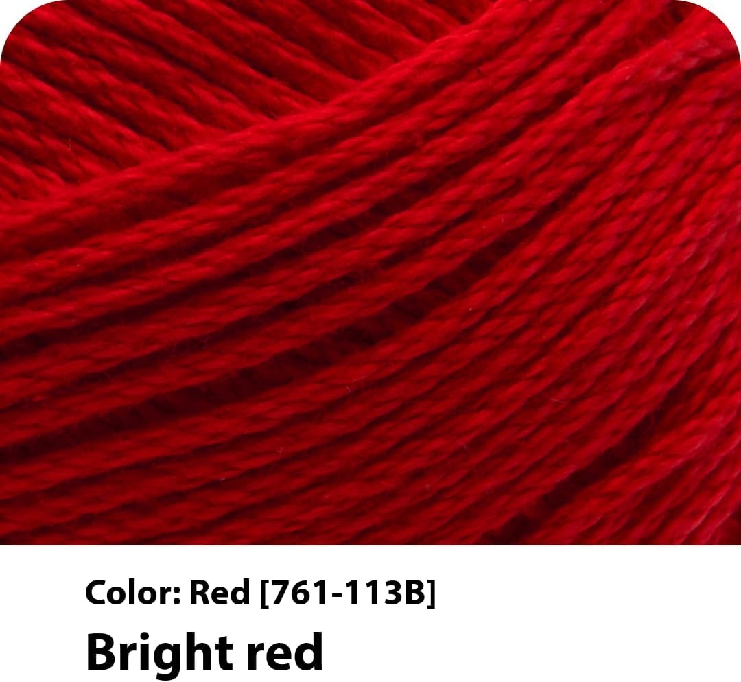 image:imageLion Brand Yarn 247 Cotton Mercerized Lightweight Yarn for Knitting Crochet and Crafts Tea Party 5 Pack Multicolor Pack of Natural Fiber for Breathable Tops Durable Bags and Dish ClothsRed