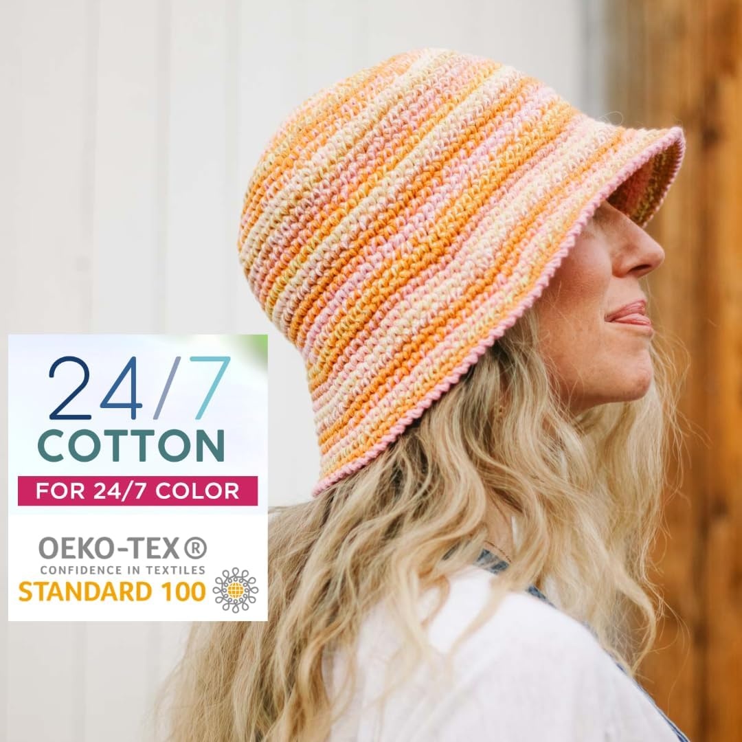 image:imageLion Brand Yarn 247 Cotton Mercerized Lightweight Yarn for Knitting Crochet and Crafts Tea Party 5 Pack Multicolor Pack of Natural Fiber for Breathable Tops Durable Bags and Dish ClothsDragonfly