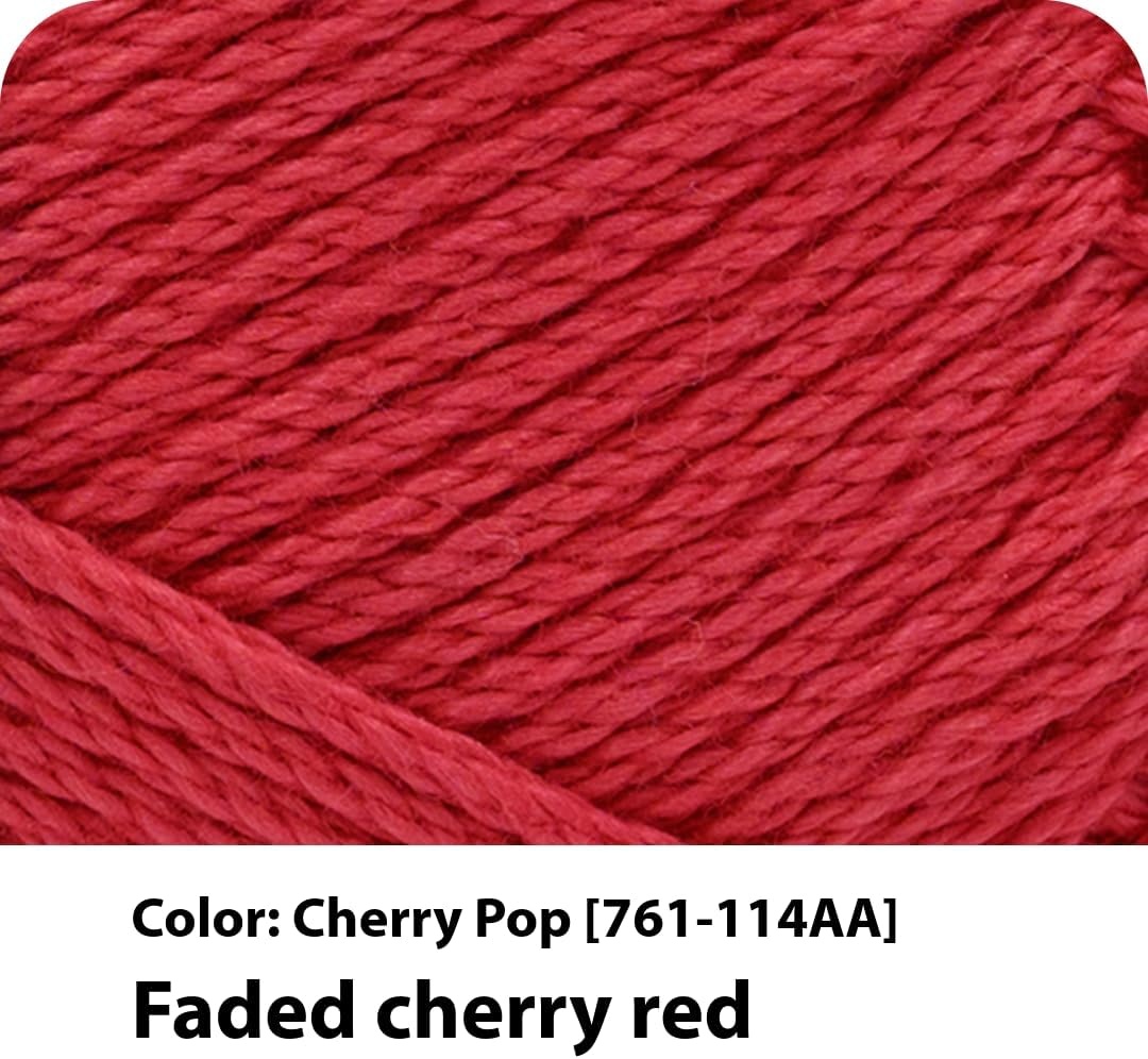 image:imageLion Brand Yarn 247 Cotton Mercerized Lightweight Yarn for Knitting Crochet and Crafts Tea Party 5 Pack Multicolor Pack of Natural Fiber for Breathable Tops Durable Bags and Dish ClothsCherry Pop