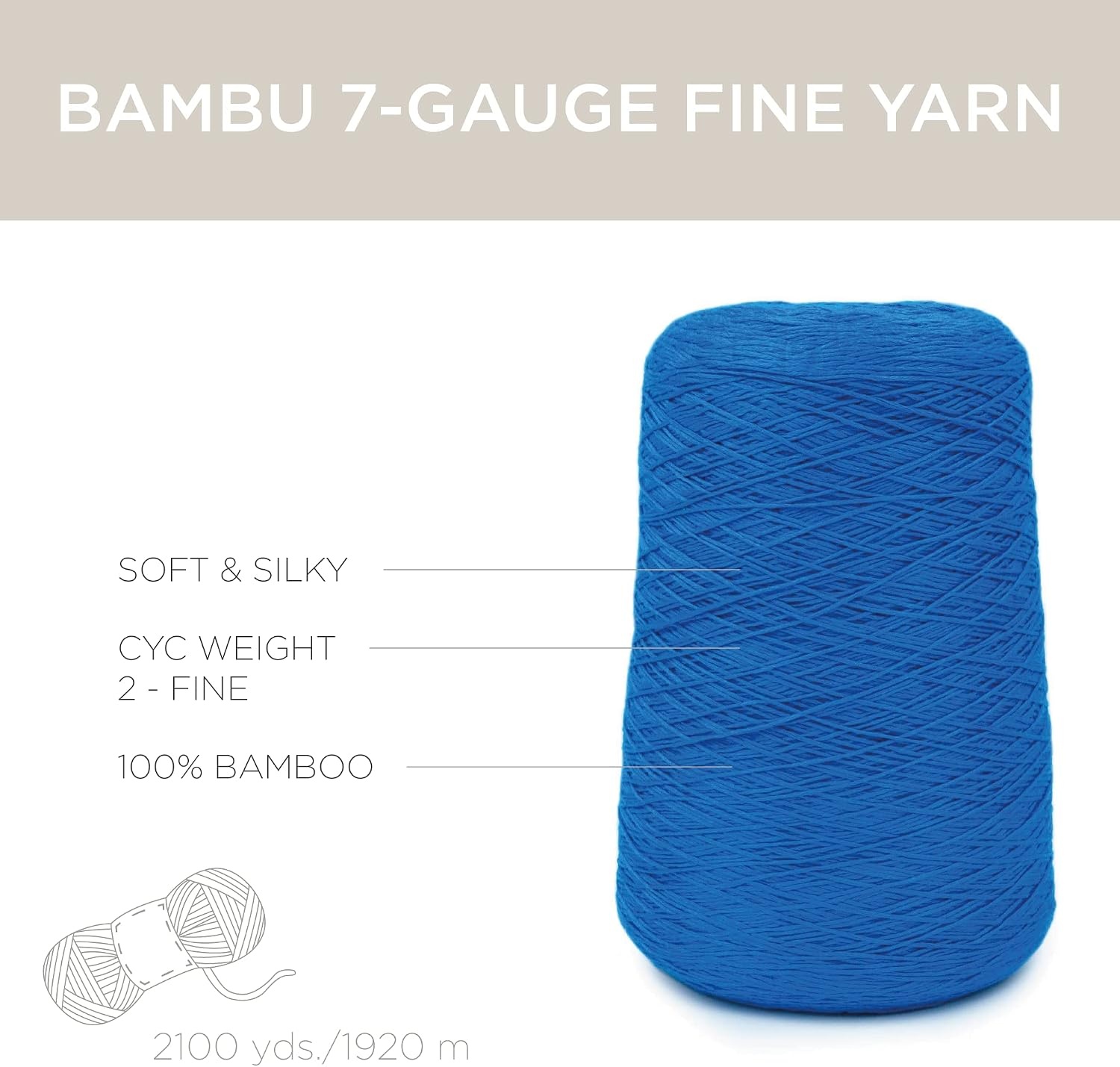 image:imageSilk City Fibers Bambu 7gg 100 Viscose derived from Bamboo Yarn for Machine Knitting Weaving and Crochet Cyclamen 1 Cone Designer Yarn for Garments Soft Shawls and Fingering Weight ProjectsChagall Blue