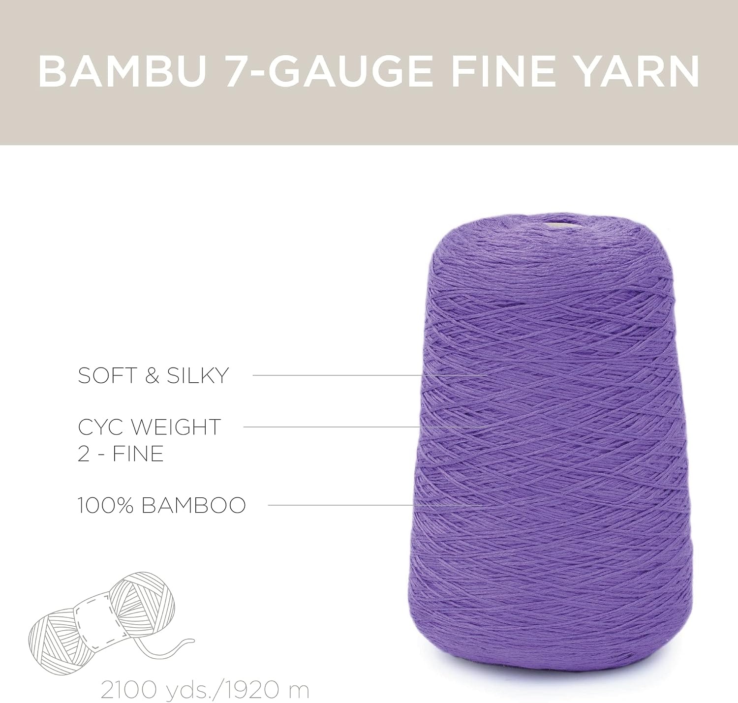 image:imageSilk City Fibers Bambu 7gg 100 Viscose derived from Bamboo Yarn for Machine Knitting Weaving and Crochet Cyclamen 1 Cone Designer Yarn for Garments Soft Shawls and Fingering Weight ProjectsSugar Plum