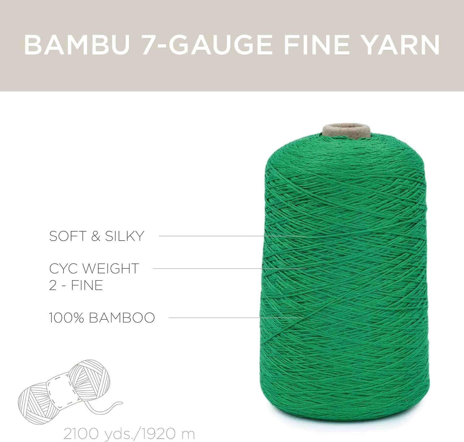 image:imageSilk City Fibers Bambu 7gg 100 Viscose derived from Bamboo Yarn for Machine Knitting Weaving and Crochet Cyclamen 1 Cone Designer Yarn for Garments Soft Shawls and Fingering Weight ProjectsKelly
