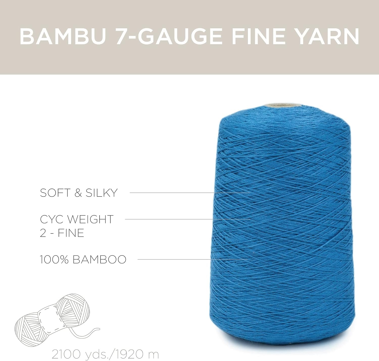 image:imageSilk City Fibers Bambu 7gg 100 Viscose derived from Bamboo Yarn for Machine Knitting Weaving and Crochet Cyclamen 1 Cone Designer Yarn for Garments Soft Shawls and Fingering Weight ProjectsIndigo